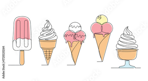 A delicious assortment of frozen treats and creamy delights perfect for a summer day.