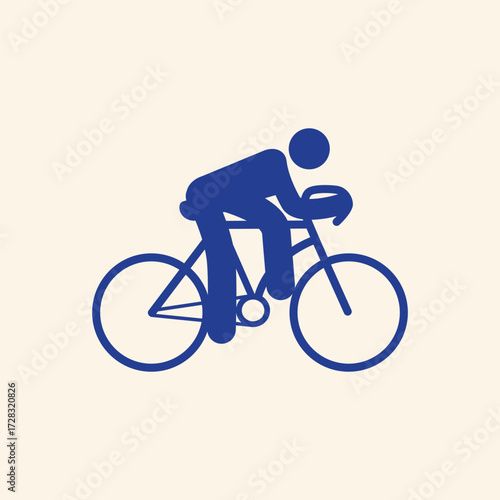 Dynamic cyclist in full sprint on road bike, capturing competitive spirit and athletic achievement for sports and fitness themes.