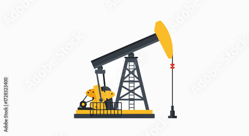 Industrial Oil Pumpjack: Modern Flat Vector for Energy Extraction
