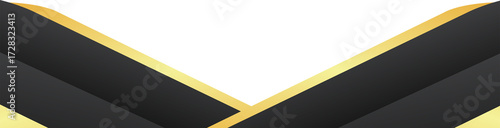 Black and Gold Abstract Header or Footer in Gradient Color
