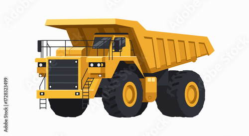 Industrial Giant: Yellow Mining Dump Truck Illustration