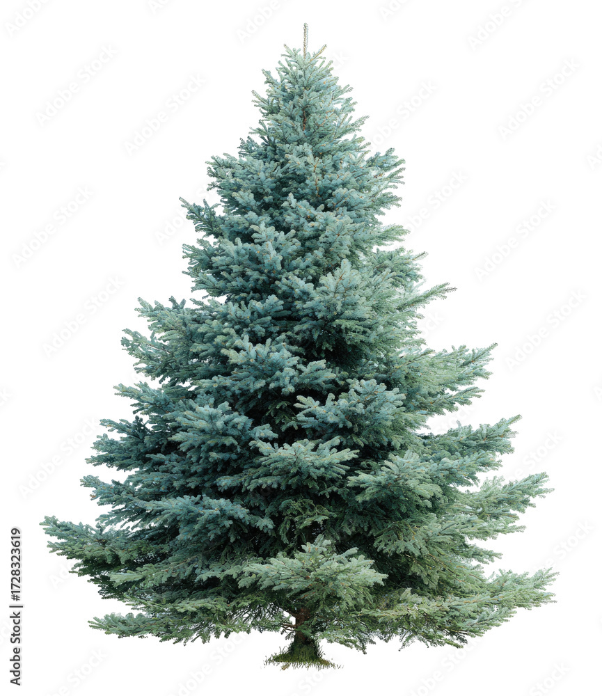 Fototapeta premium Full view of a decorative blue spruce