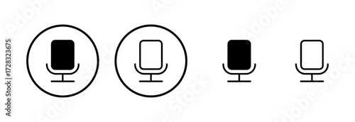 Microphone icon logo design. karaoke sign and symbol