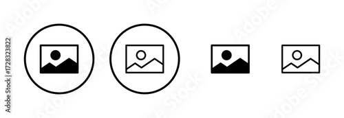 Picture icon logo design. photo gallery sign and symbol. image icon