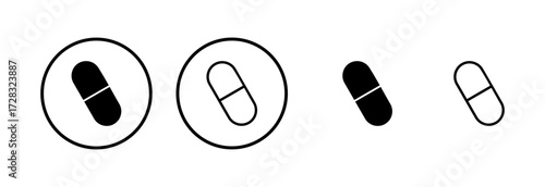 Pills icon logo design. capsule icon. Drug sign and symbol