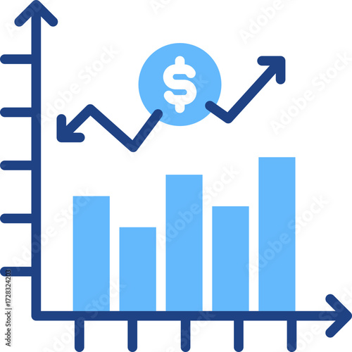 Price Fluctuation glyph color icon