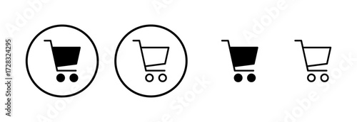 Shopping icon logo design. Shopping cart sign and symbol. Trolley icon