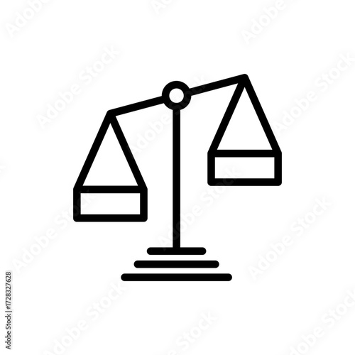 Scales icon symbol for apps and websites. Law scale icon. Justice sign and symbol