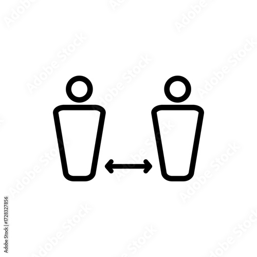 Social distance icon symbol for apps and websites. social distancing sign and symbol. self quarantine sign