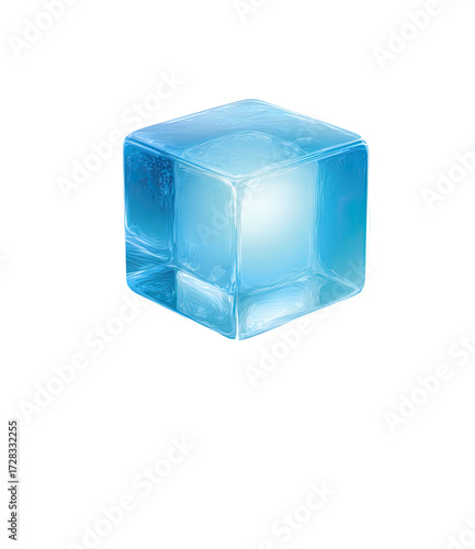 Icy blue cube graphic