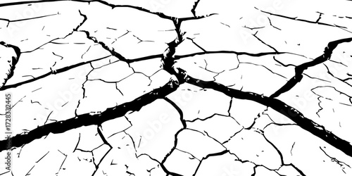 Abstract cracked earth texture with dry soil pattern. Natural background of drought land surface with irregular lines and broken shapes, perfect for design, grunge effect, or artistic use.