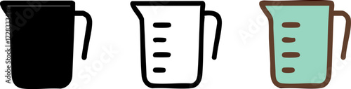 Measuring Cup Icon Set.