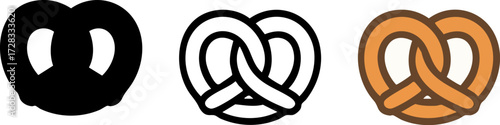 Pretzel icon set with various styles.
