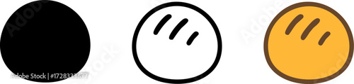 Three bread icons in different styles.