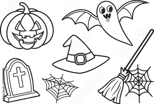 Halloween set vector icons illustration design