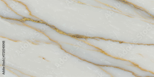 Luxurious White Marble Texture with Elegant Golden and Grey Veins