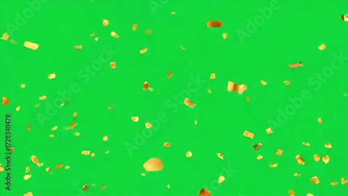 Wallpaper Mural Dynamic golden confetti explosion on green screen, perfect for celebrations and events Torontodigital.ca