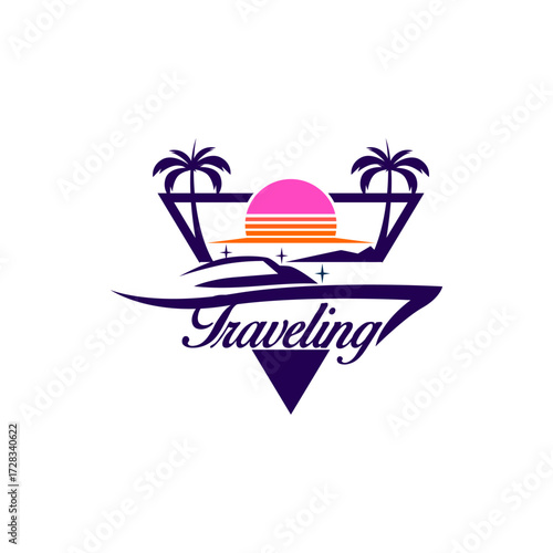 Modern Color Agency Travel Check Business Logo. Transport, Logistics Delivery Logo Design