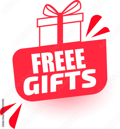 stylish free gifts promo badge template for lucky winners