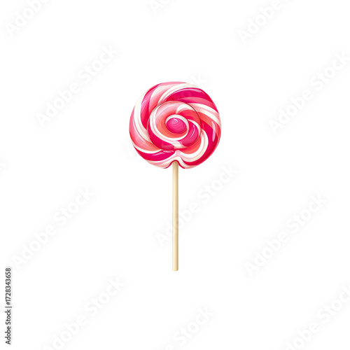 Pink and white swirl lollipop