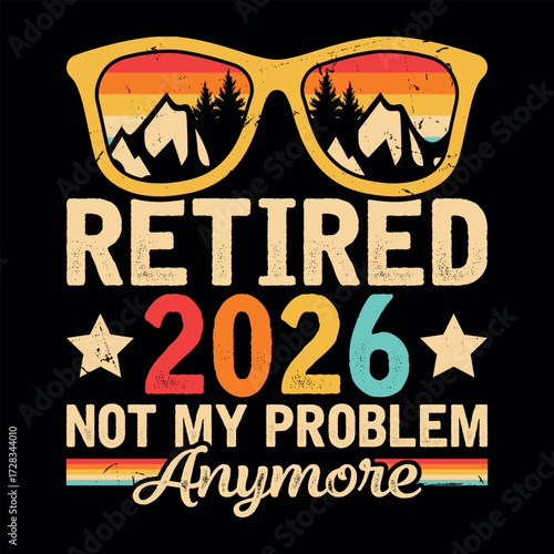 Funny Retirement Officially Retro Vintage Retired T-shirt Design