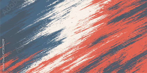 Abstract blue and red grunge background with a dramatic cloudscape at sunset
