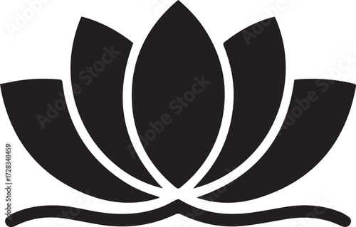 Vector art of black lotus flower icon