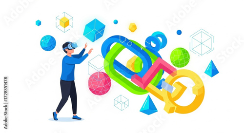 Virtual Reality Blockchain Connection

