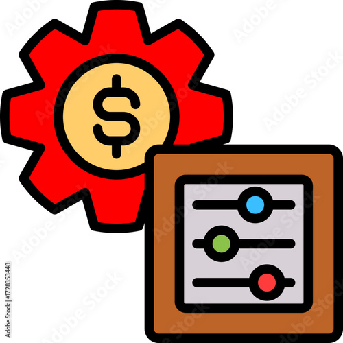 Market Adjustment lineal color icon