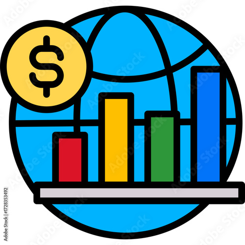Economic Model lineal color icon