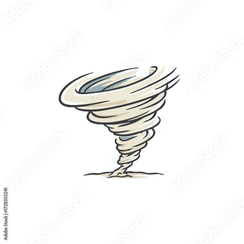 Watercolor Artistic Detailed Tornado Weather Phenomenon Natural Disaster Illustration