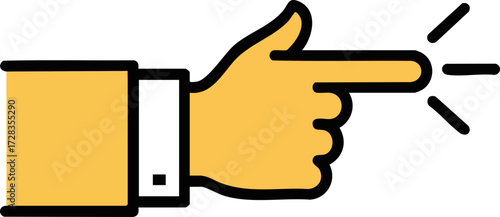 Cartoon Hand with Pointing Finger and Suit Sleeve