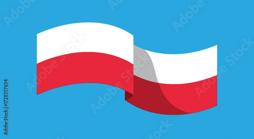 Illustration Vector of Waving Flag with Red White Stripes on Light Blue Background Flat Design Free Download Illustration Vector of Waving Flag with Red White Stripes on Light Blue Background Flat Design - GFXLoad