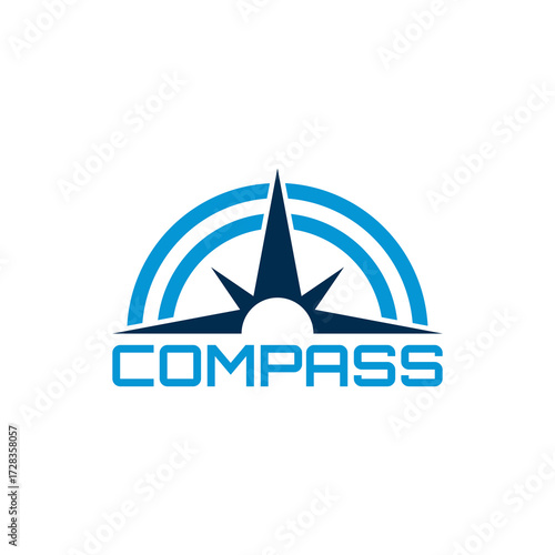 Wind rose compass icon isolated on white background