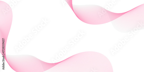 Flowing pink abstract waves with delicate gradient lines curve smoothly on a white background, creating a minimalist yet modern design with elegance, motion, and balance.