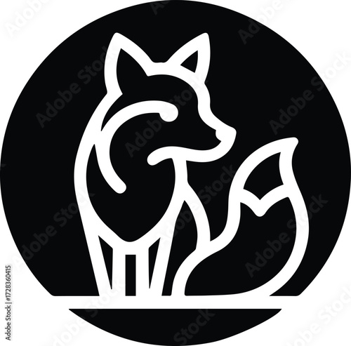 Fox in Black & White – Minimalist, Artistic, Wildlife Silhouette