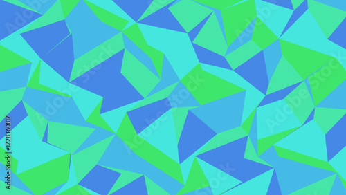 Abstract geometric shapes in blue green and turquoise hues modern design