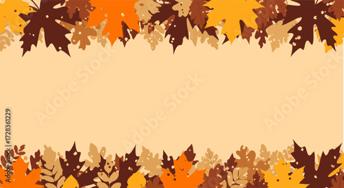 Vibrant fall leaves form a beautiful seasonal background with ample copy space for your festive designs and text