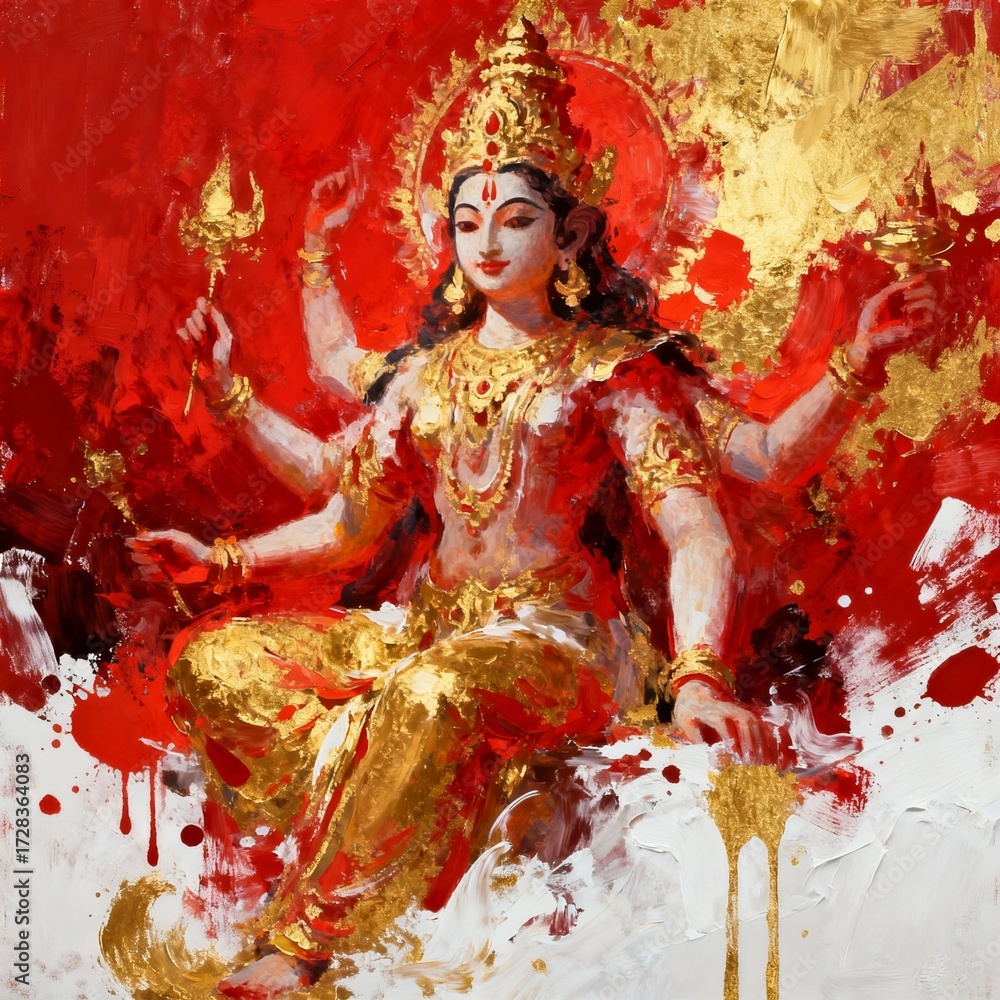 Fototapeta premium Abstract Artistic Interpretation of Durga Puja