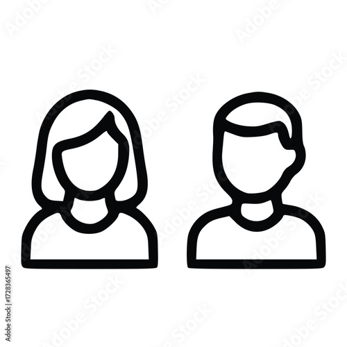User Profile Avatar Icon Male and Female Vector