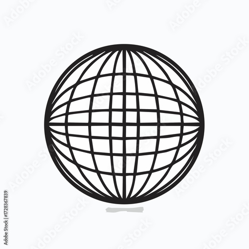 An elegant global grid vector illustration, serving as a symbolic flag for international connections and worldwide communication, representing digital earth and universal reach