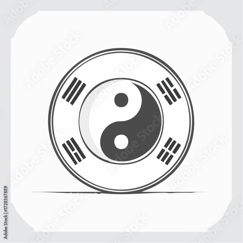 Yin Yang Symbol Vector Flag Concept for Spiritual Balance and Harmony Graphic Design