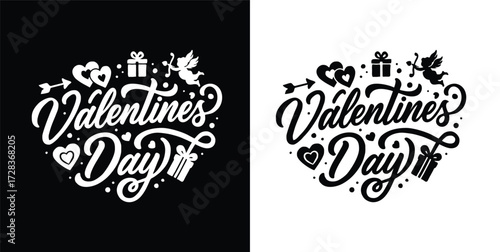 celebrate Valentine's Day with script and hearts.