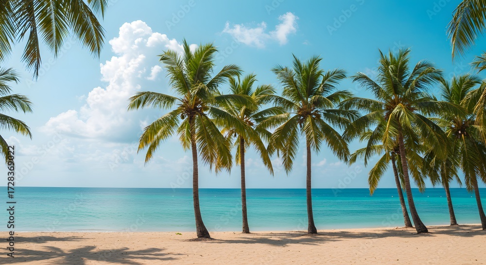 Fototapeta premium Tropical beach palm trees