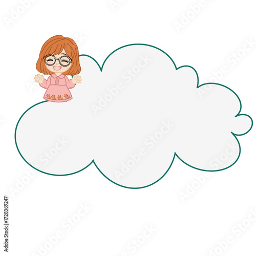 little girl dreaming, note tag