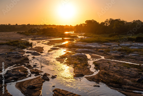 Sunrise over River in South Africa