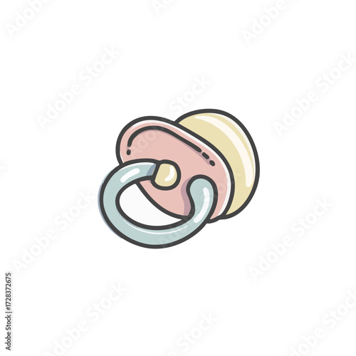 Cute Handdrawn Pacifier Illustration Isolated on White Background for Baby
