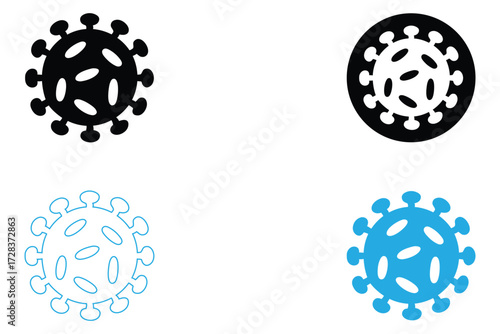 microbes and germs icon vector, bacteria, virus symbol vector art illustration eps10