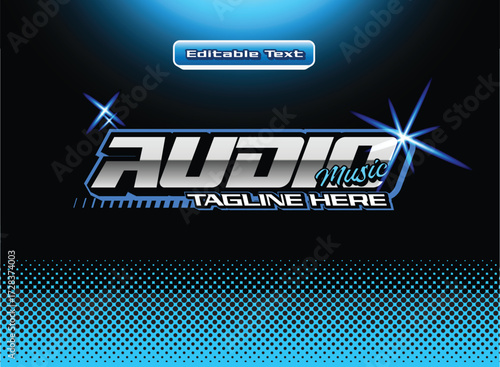 Dynamic audio music logo template with editable text is perfect for branding your sound, podcast, or radio station with a modern design that stands out