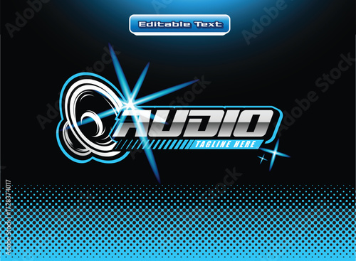 Dynamic audio logo template with editable text, perfect for sound design companies and music production studios seeking a vibrant brand identity now